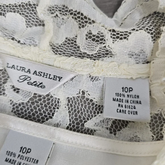 Laura Ashley Lace Blouse with Attached Camisole - Picture 9 of 13